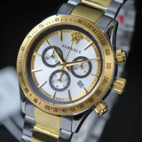 Buy Shop Versace Classic Chronograph Quartz Silver Dial Two Tone Steel Strap Watch For Men - VEV700519 USA Online