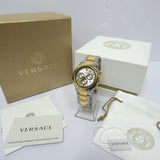 Buy Shop Versace Classic Chronograph Quartz Silver Dial Two Tone Steel Strap Watch For Men - VEV700519 USA Online