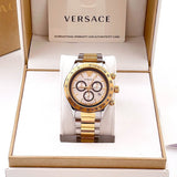 Buy Shop Versace Classic Chronograph Quartz Silver Dial Two Tone Steel Strap Watch For Men - VEV700519 USA Online