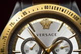 Buy Shop Versace Classic Chronograph Quartz Silver Dial Two Tone Steel Strap Watch For Men - VEV700519 USA Online