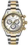 Buy Shop Versace Classic Chronograph Quartz Silver Dial Two Tone Steel Strap Watch For Men - VEV700519 USA Online