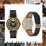 Buy Shop Versace Code Quartz Black Dial Black Leather Strap Watch For Men - VEPO00320 USA Online
