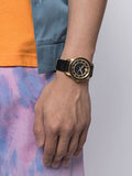 Buy Shop Versace Code Quartz Black Dial Black Leather Strap Watch For Men - VEPO00320 USA Online