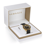 Buy Shop Versace Code Quartz Black Dial Black Leather Strap Watch For Men - VEPO00320 USA Online