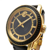 Buy Shop Versace Code Quartz Black Dial Black Leather Strap Watch For Men - VEPO00320 USA Online