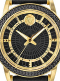 Buy Shop Versace Code Quartz Black Dial Black Leather Strap Watch For Men - VEPO00320 USA Online