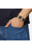 Buy Shop Versace Code Quartz Blue Dial Brown Leather Strap Watch For Men - VEPO00220 USA Online