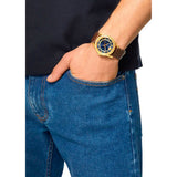 Buy Shop Versace Code Quartz Blue Dial Brown Leather Strap Watch For Men - VEPO00220 USA Online