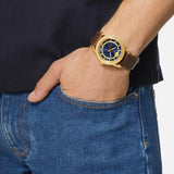 Buy Shop Versace Code Quartz Blue Dial Brown Leather Strap Watch For Men - VEPO00220 USA Online