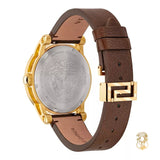 Buy Shop Versace Code Quartz Blue Dial Brown Leather Strap Watch For Men - VEPO00220 USA Online