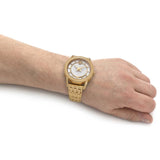 Buy Shop Versace Code Quartz Silver Dial Gold Steel Strap Watch For Men - VEPO00420 USA Online