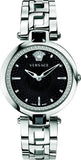 Buy Shop Versace Crystal Gleam Guilloche Black Dial Silver Steel Strap Watch for Women - VAN030016 USA Online