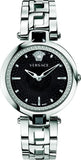 Buy Shop Versace Crystal Gleam Guilloche Black Dial Silver Steel Strap Watch for Women - VAN030016 USA Online