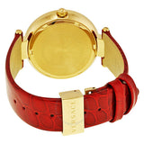 Buy Shop Versace Crystal Gleam White Dial Red Leather Strap Watch For Women - VAN040016 USA Online