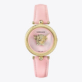 Buy Shop Versace Palazzo Empire Pink Dial Pink Leather Strap Watch for Women - VCO030017 USA Online