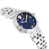 Buy Shop Versace Daphnis Analog Blue Dial Silver Steel Strap Watch for Women - VEOCA0124 USA Online