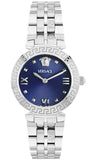 Buy Shop Versace Daphnis Analog Blue Dial Silver Steel Strap Watch for Women - VEOCA0124 USA Online