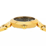 Buy Shop Versace Daphnis Quartz Black Dial Gold Steel Strap Watch for Women - VEOCA0524 USA Online