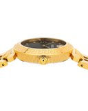 Buy Shop Versace Daphnis Quartz Black Dial Gold Steel Strap Watch for Women - VEOCA0524 USA Online