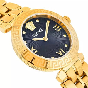 Buy Shop Versace Daphnis Quartz Black Dial Gold Steel Strap Watch for Women - VEOCA0524 USA Online
