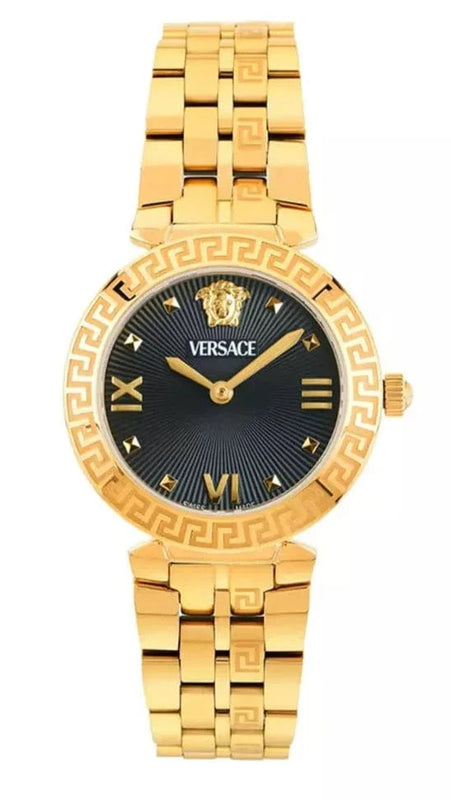 Buy Shop Versace Daphnis Quartz Black Dial Gold Steel Strap Watch for Women - VEOCA0524 USA Online