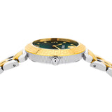 Buy Shop Versace Daphnis Quartz Green Dial Two Tone Steel Strap Watch for Women - VEOCA0424 USA Online