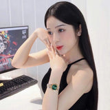 Buy Shop Versace Daphnis Quartz Green Dial Two Tone Steel Strap Watch for Women - VEOCA0424 USA Online