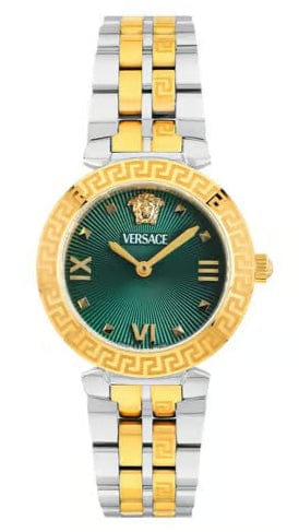 Buy Shop Versace Daphnis Quartz Green Dial Two Tone Steel Strap Watch for Women - VEOCA0424 USA Online