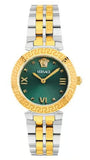 Buy Shop Versace Daphnis Quartz Green Dial Two Tone Steel Strap Watch for Women - VEOCA0424 USA Online