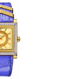 Buy Shop Versace Day Glam Chronograph Gold Dial Purple Leather Strap Watch for Women - VQF040015 USA Online