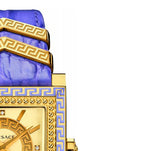 Buy Shop Versace Day Glam Chronograph Gold Dial Purple Leather Strap Watch for Women - VQF040015 USA Online