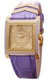 Buy Shop Versace Day Glam Chronograph Gold Dial Purple Leather Strap Watch for Women - VQF040015 USA Online