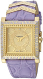 Buy Shop Versace Day Glam Chronograph Gold Dial Purple Leather Strap Watch for Women - VQF040015 USA Online