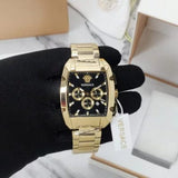 Buy Shop Versace Dominus Chronograph Black Dial Gold Steel Strap Watch For Men - VE6H00523 USA Online