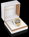 Buy Shop Versace Dominus Chronograph Black Dial Gold Steel Strap Watch For Men - VE6H00523 USA Online