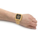Buy Shop Versace Dominus Chronograph Black Dial Gold Steel Strap Watch For Men - VE6H00523 USA Online