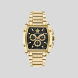 Buy Shop Versace Dominus Chronograph Black Dial Gold Steel Strap Watch For Men - VE6H00523 USA Online
