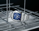 Buy Shop Versace Dominus Chronograph Blue Dial Silver Steel Strap Watch For Men - VE6H00423 USA Online