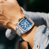 Buy Shop Versace Dominus Chronograph Blue Dial Silver Steel Strap Watch For Men - VE6H00423 USA Online