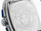 Buy Shop Versace Dominus Chronograph Blue Dial Silver Steel Strap Watch For Men - VE6H00423 USA Online