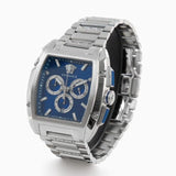 Buy Shop Versace Dominus Chronograph Blue Dial Silver Steel Strap Watch For Men - VE6H00423 USA Online
