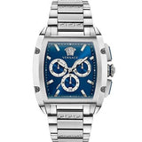 Buy Shop Versace Dominus Chronograph Blue Dial Silver Steel Strap Watch For Men - VE6H00423 USA Online