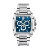 Buy Shop Versace Dominus Chronograph Blue Dial Silver Steel Strap Watch For Men - VE6H00423 USA Online