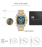 Buy Shop Versace Dominus Chronograph Blue Dial Two Tone Steel Strap Watch For Men - VE6H00723 USA Online