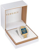 Buy Shop Versace Dominus Chronograph Blue Dial Two Tone Steel Strap Watch For Men - VE6H00723 USA Online