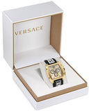 Buy Shop Versace Dominus Chronograph Gold Dial Black Silicone Strap Watch For Men - VE6H00223 USA Online