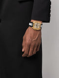 Buy Shop Versace Dominus Chronograph Gold Dial Black Silicone Strap Watch For Men - VE6H00223 USA Online