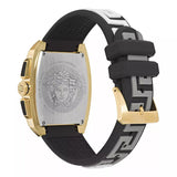 Buy Shop Versace Dominus Chronograph Gold Dial Black Silicone Strap Watch For Men - VE6H00223 USA Online