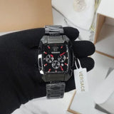 Buy Shop Versace Dominus Chronograph Quartz Black Dial Black Steel Strap Watch For Men - VE6H00623 USA Online