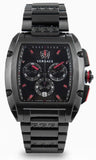 Buy Shop Versace Dominus Chronograph Quartz Black Dial Black Steel Strap Watch For Men - VE6H00623 USA Online